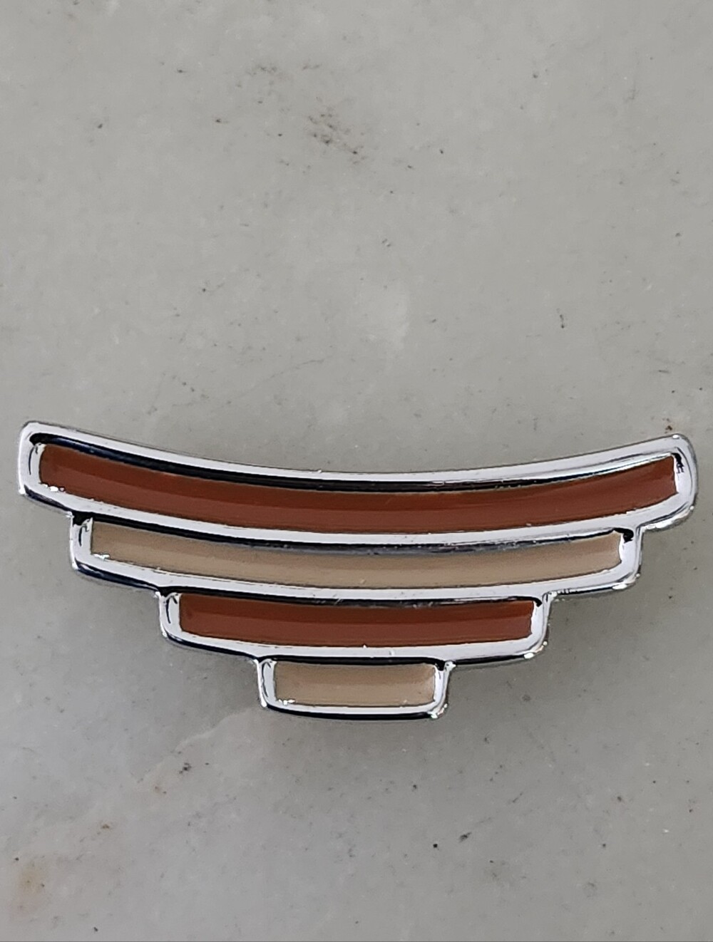 Vtg 70's Bergere Modernist Enamel Geometric Layered Brooch/Pendant